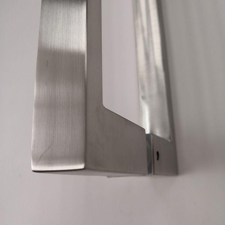 Tirador de puerta larga de vidrio para baño de acero inoxidable comercial  cuadrado de níquel cepillado - Compre tirador de puerta cuadrado, tirador  de puerta largo de vidrio de acero inoxidable, tirador