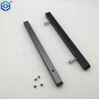 Manija de puerta corredera de aluminio negro sin bloqueo para la puerta de vidrio del marco delgado 