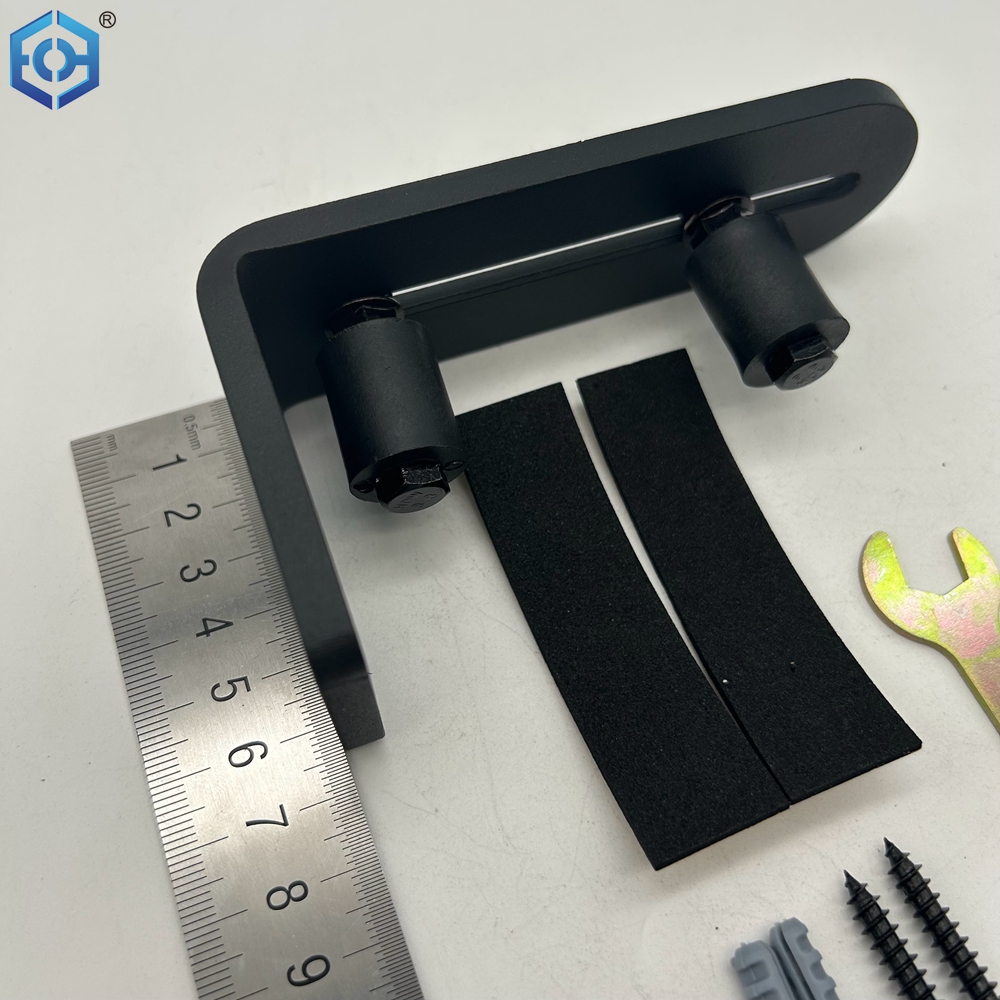 gu&iacute;a de puerta de granero montada en el piso