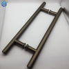 Tirador de puerta de vidrio tipo H, tubo circular clásico de bronce antiguo de acero inoxidable