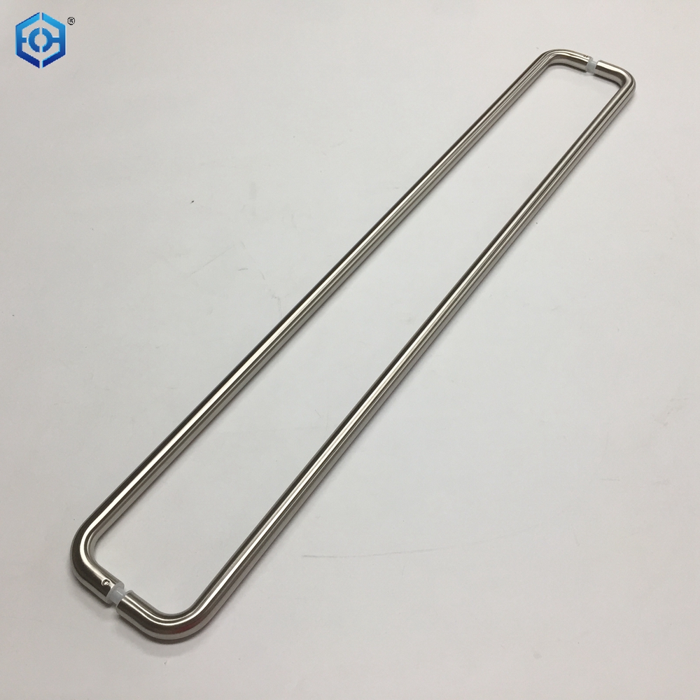 Herrajes de baño de acero inoxidable PSS, puerta de vidrio francesa Rube redonda, tiradores comerciales de empuje y tracción