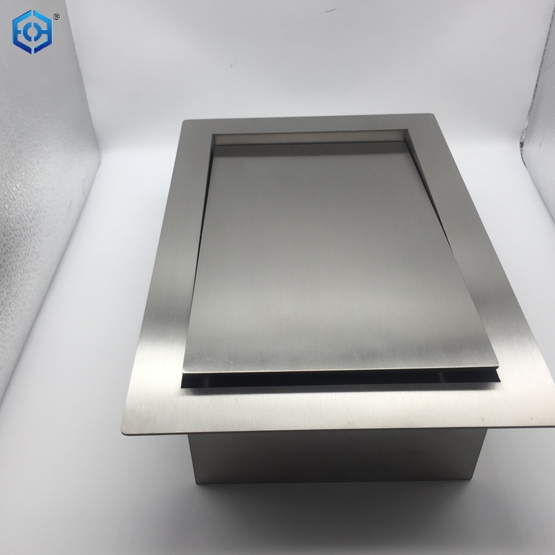 Anillo para basura rectangular con ojal para basura de acero inoxidable de 12x8" cuadrado x 3" de profundidad