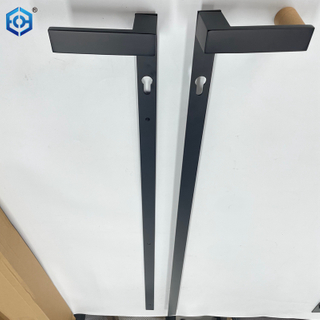 Manija de puerta infinito de placa larga de acero inoxidable negro