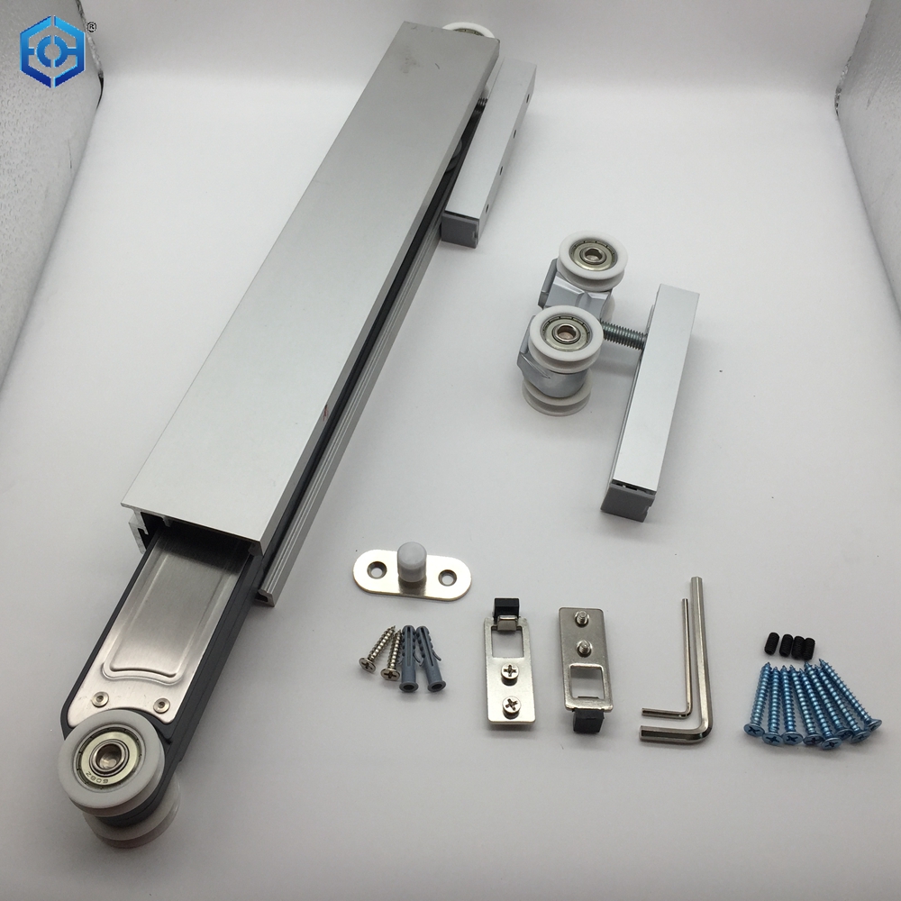 Kit de rodillos para puerta corredera de alta resistencia y cierre suave para puerta de madera de 100-150 kg
