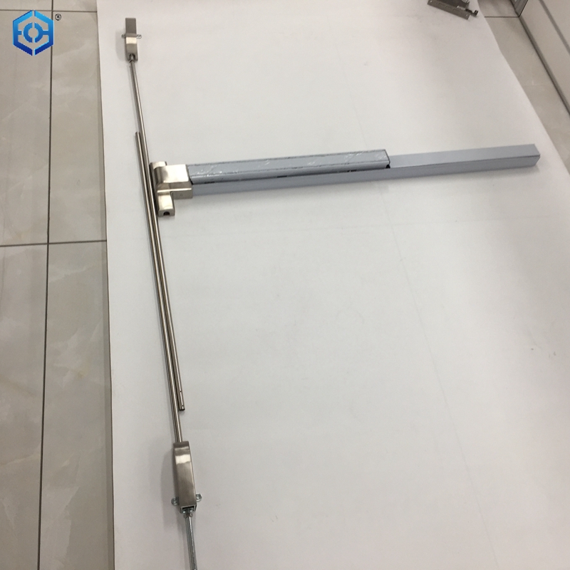 Dispositivo de salida de pánico con cerradura de barra de empuje de pánico con certificación UL para puerta doble resistente al fuego