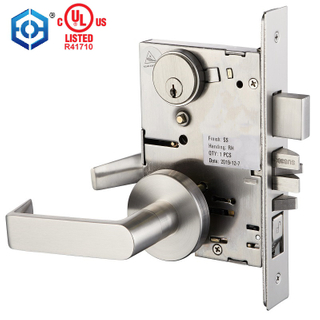 Estándar American UL Entrada ANSI ANSI Estilo americano Lock de puerta de mortaja de servicio pesado para la cerradura de la puerta del corredor de apartamentos
