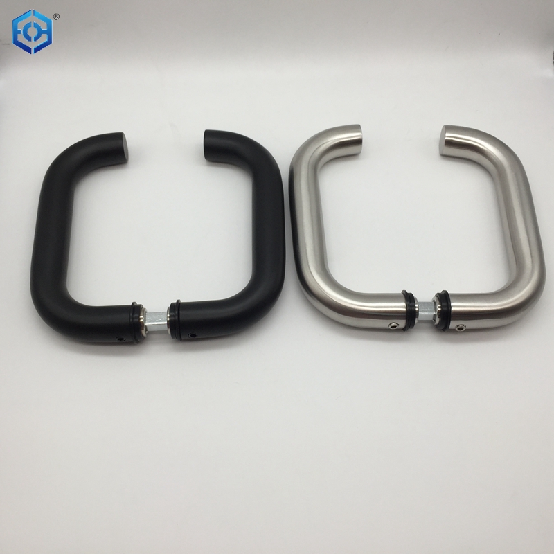 Manija de puerta SSS o de acero inoxidable negro para puerta estrecha con marco de aluminio