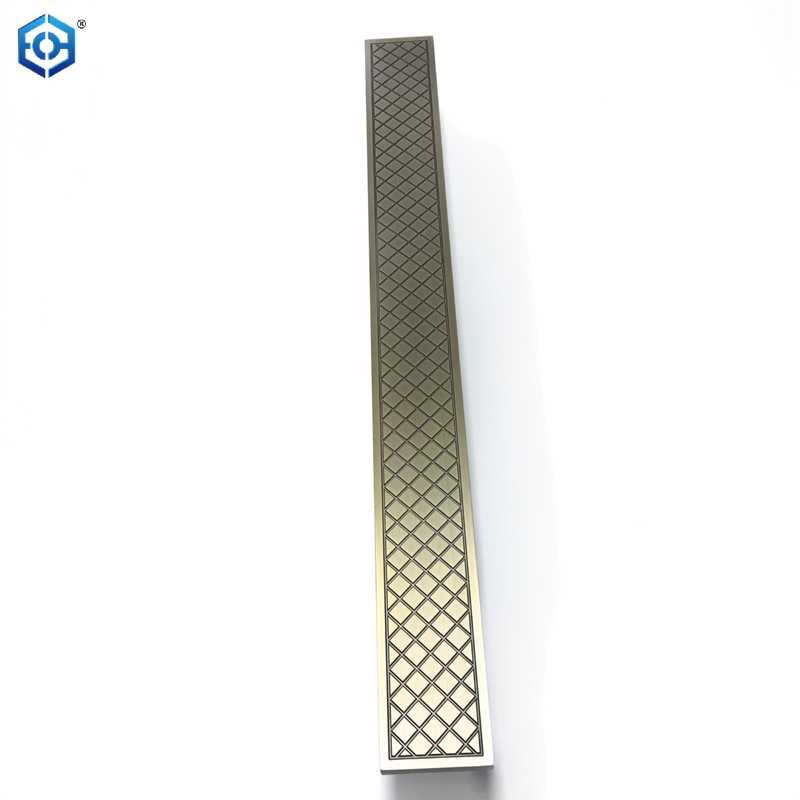 Tirador de puerta de vidrio de bronce antiguo metálico de aluminio