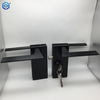 Cerradura de puerta de vidrio sin marco de acero inoxidable con manija y llaves, cerradura de parche de palanca de partición de vidrio para oficina comercial