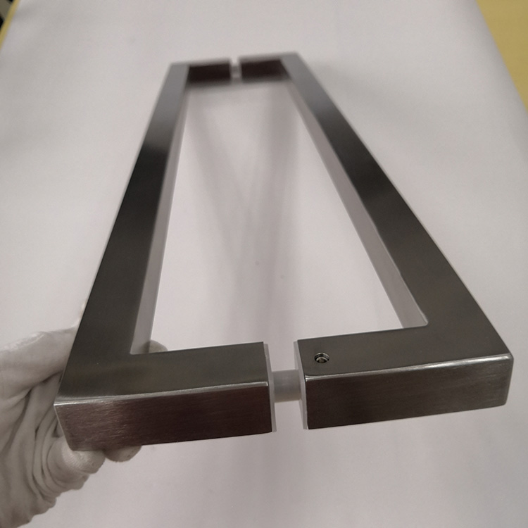 manija de puerta de vidrio de madera