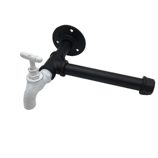 Tubo de hierro industrial Papel higiénico Tiste de papel Tenedor de grifo Estilo de grifo Portapelo montado en la pared