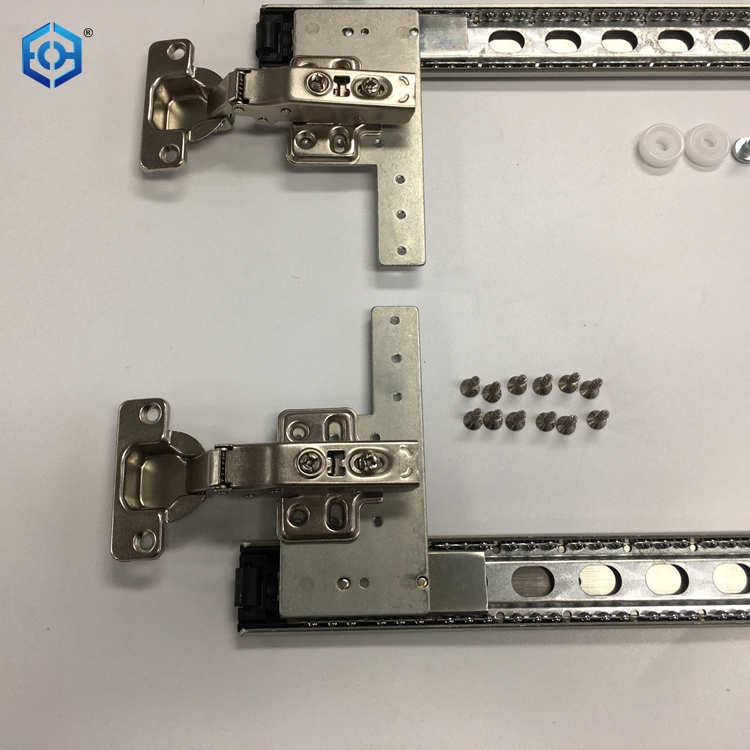 Satin Nickel Pivot Puerta Diapositiva Aplicación de hardware Recuadro en el kit de diapositivas de cierre automático