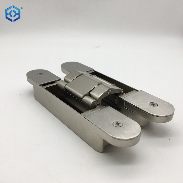 Bisagra oculta ajustable 3D para puerta con capacidad de carga de 60 kg Bisagra invisible de aleación de zinc Fabricante de bisagras de apertura de 180 grados