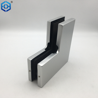 Accesorios de parche de aluminio plateado compatibles con 1/2 "(12 mm) Grosor Puerta de vidrio L Patch Accesorios