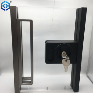 Sliver Manijas de puerta corredera de aluminio gris y cerraduras para puertas de vidrio de marco delgado