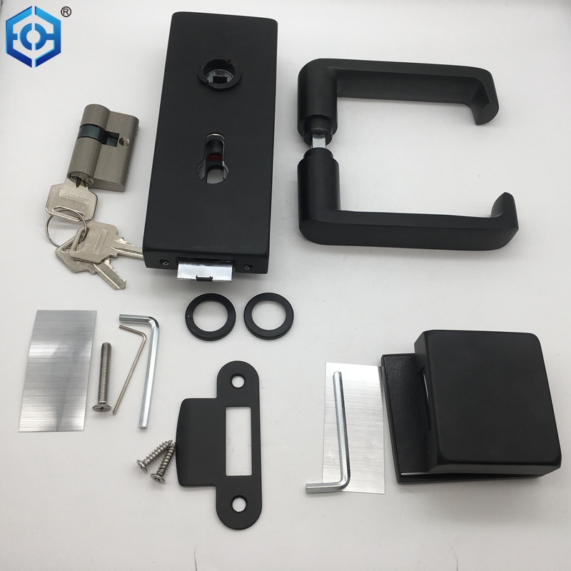 Aluminio de puerta de vidrio lateral doble o cerradura de puerta de acero inoxidable 304 con palanca