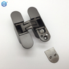Bisagra de puerta oculta gris de acero inoxidable con cierre suave ajustable 3D moderna para puertas de madera Capacidad de 100 kg Ángulo de apertura de 180 2 mm