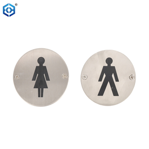 Pegatina de pared de acero inoxidable letreros de baño femenino masculino placas de baño para mujeres para puerta