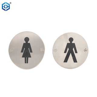Pegatina de pared de acero inoxidable letreros de baño femenino masculino placas de baño para mujeres para puerta