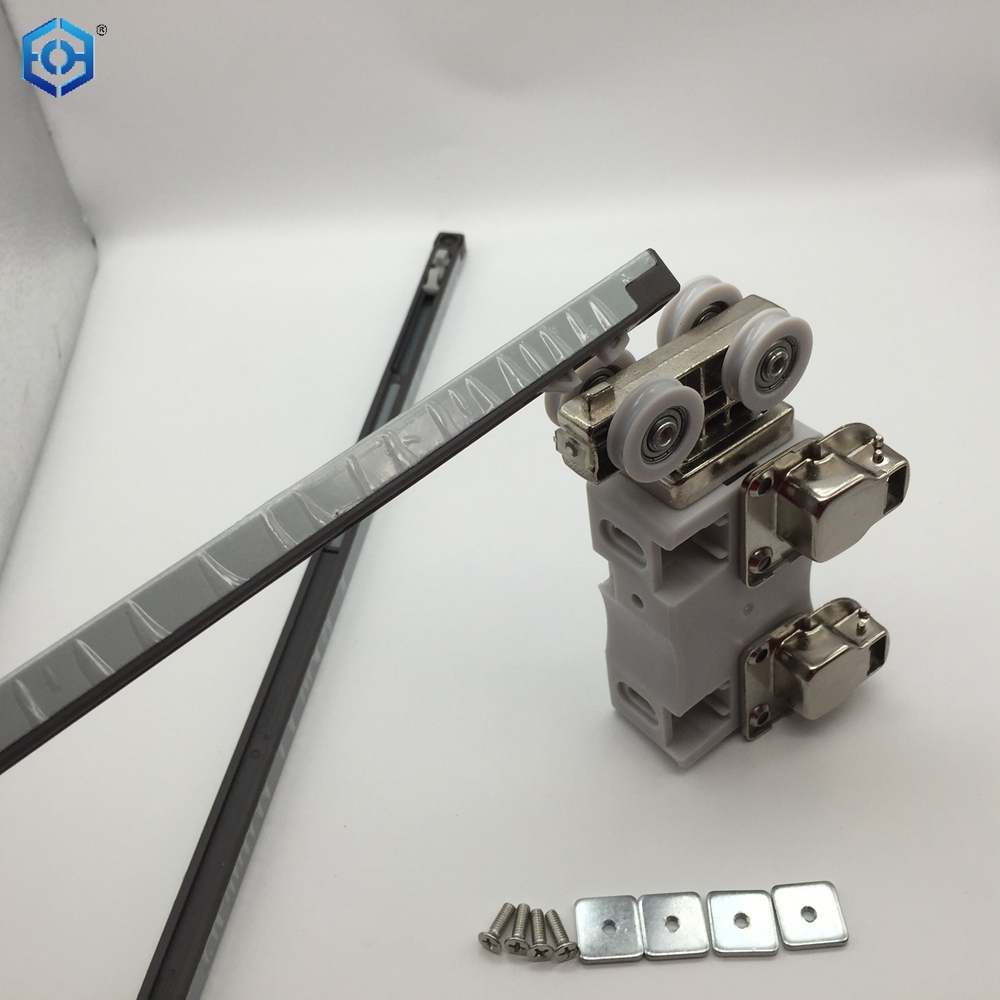 Puerta plegable sin riel inferior para vestidor, armario empotrado, partición oculta, Hardware corredizo ajustable que ahorra espacio