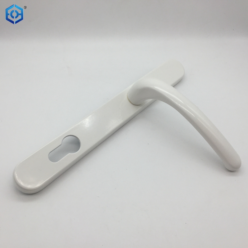 Manija de puerta plana UPVC, manija de puerta Interior negra, blanca y plateada, doble cara, 85/92mm, cerradura de puerta