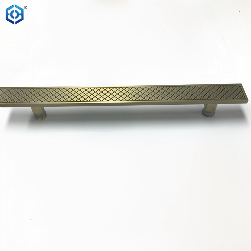 Tirador de puerta de vidrio de bronce antiguo metálico de aluminio