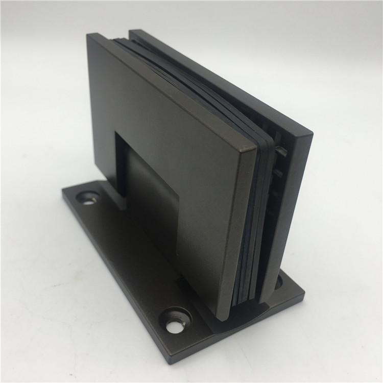 Bisagra de baño de color negro con acabado satinado de lujo de acero inoxidable Bisagra de vidrio para puerta de ducha de vidrio de pared