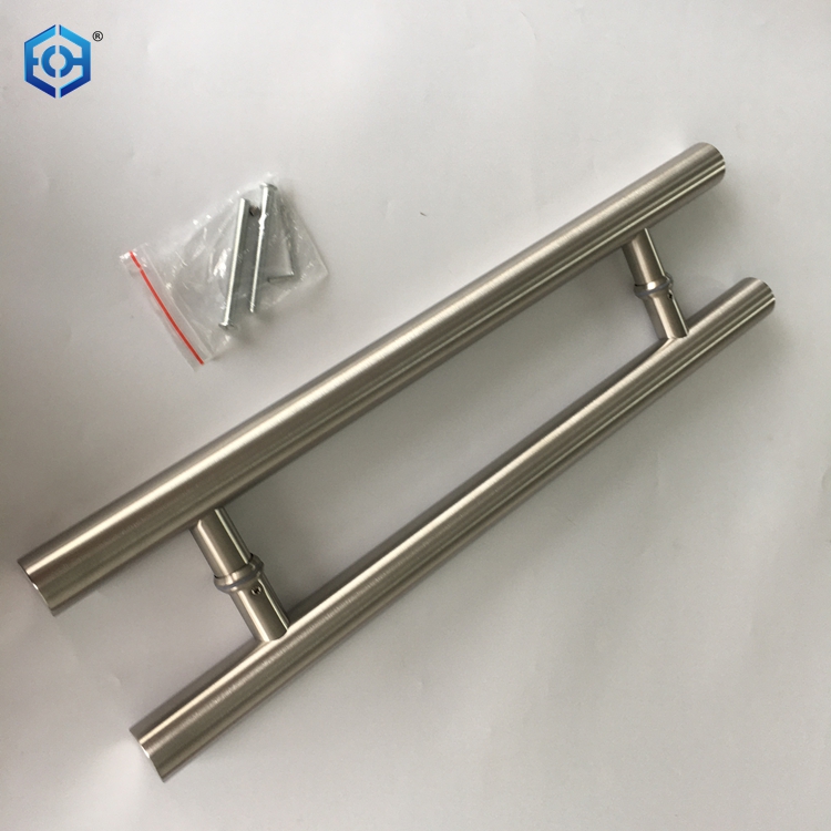 Tiradores de puerta de vidrio de acero inoxidable de doble cara tipo H de China