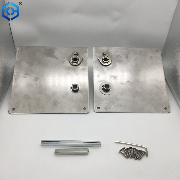 Manija de puerta de palanca de baño hueco de acero inoxidable con indicador en placa trasera