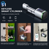 Smart Electronic Door Lock Cylinder Core Huellae TT App Keys IC Tarjeta IC Desbloqueo