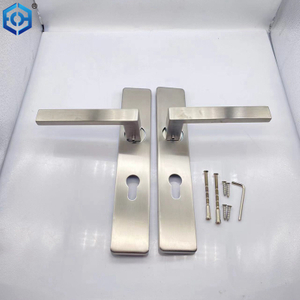 Manija de puerta de baño de baño de acero inoxidable Manija de mando de placa larga de doble cara con mango de puerta de placa larga