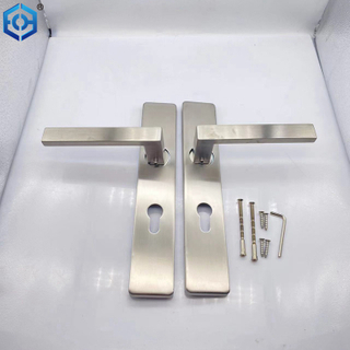 Manija de puerta de baño de baño de acero inoxidable Manija de mando de placa larga de doble cara con mango de puerta de placa larga
