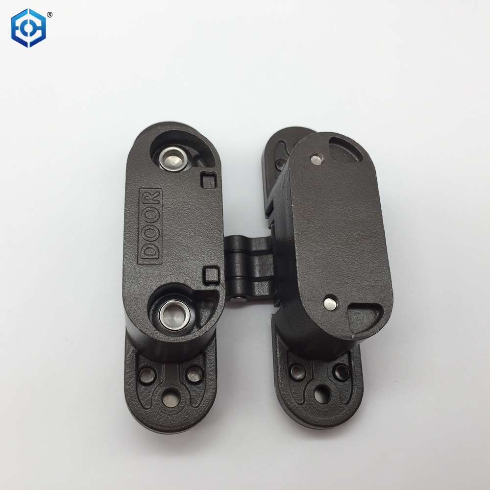 Bisagra de puerta oculta gris de acero inoxidable con cierre suave ajustable 3D moderna para puertas de madera Capacidad de 100 kg Ángulo de apertura de 180 2 mm