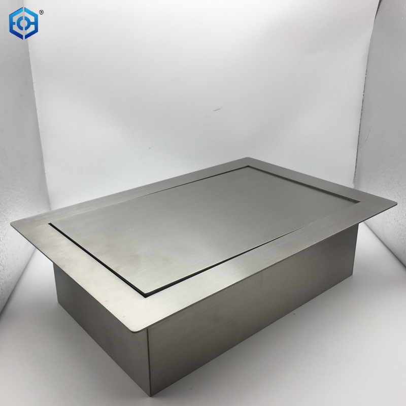 Anillo para basura rectangular con ojal para basura de acero inoxidable de 12x8" cuadrado x 3" de profundidad