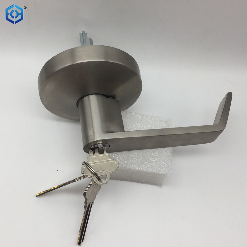 Barra de empuje para puerta de salida de emergencia comercial de acero inoxidable con palanca exterior y 3 llaves