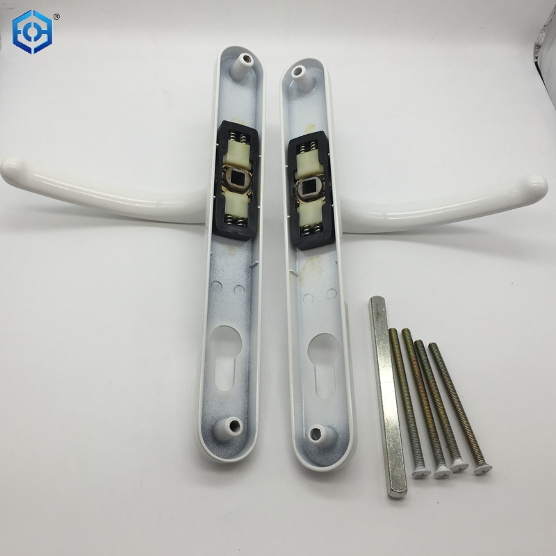 Manija de puerta plana UPVC, manija de puerta Interior negra, blanca y plateada, doble cara, 85/92mm, cerradura de puerta