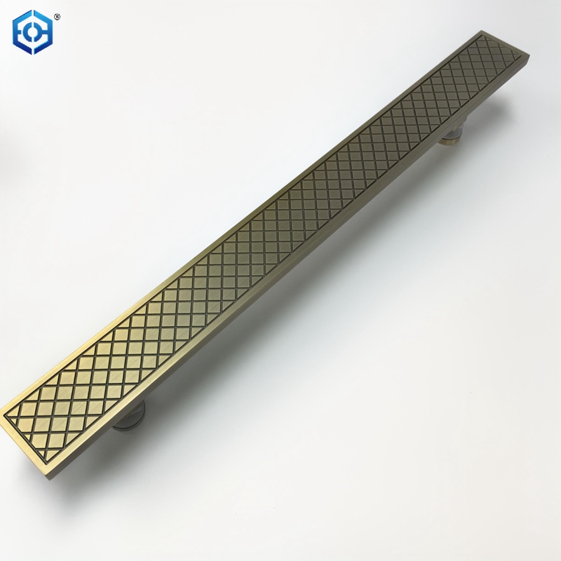 Tirador de puerta de vidrio de bronce antiguo metálico de aluminio