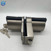 Pandilla de puerta de aleación de zinc de níquel satinado con cerradura para puerta de vidrio sin marco