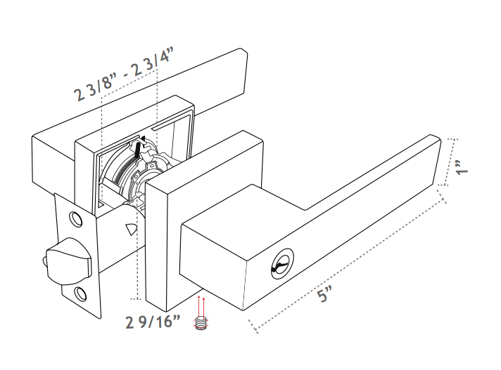 (YS001) Cerradura de puerta de ba&ntilde;o de aleaci&oacute;n de zinc