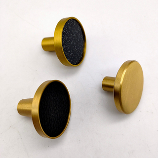 Perilla de cuero Aleación de zinc Un solo orificio Tirador Armario Armario