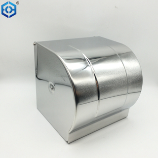 Soporte de papel de acero inoxidable caja de papel higiénico engrosada caja de papel engrosado Resistente al agua - plata