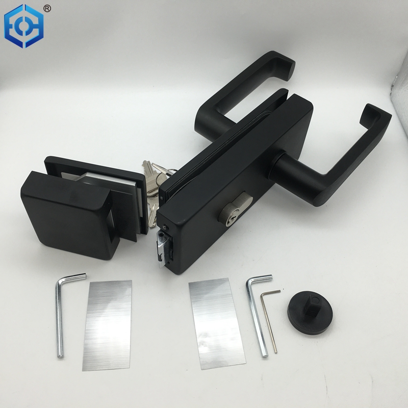 Aluminio de puerta de vidrio lateral doble o cerradura de puerta de acero inoxidable 304 con palanca