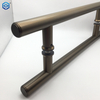 Tirador de puerta de vidrio tipo H, tubo circular clásico de bronce antiguo de acero inoxidable
