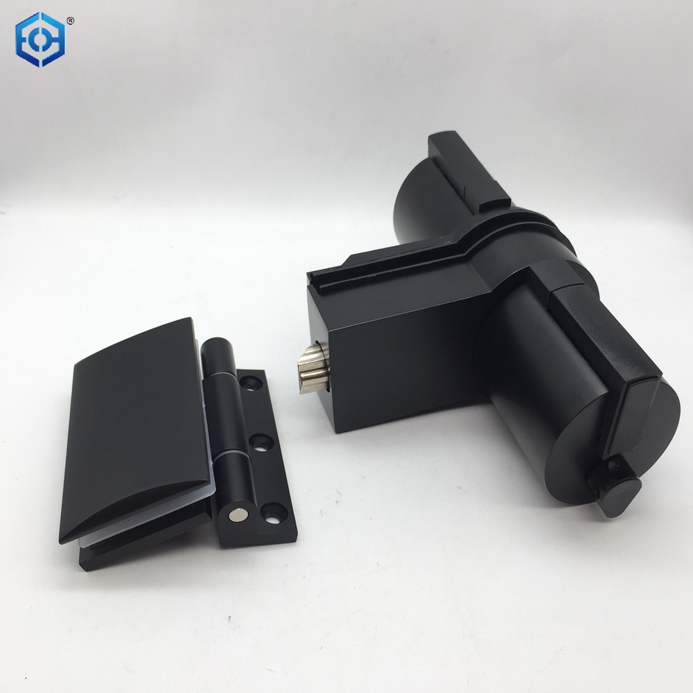 cerradura de puerta de vidrio negro