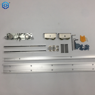 Kit de herrajes para puerta fantasma ocultos de primera calidad con kit de riel deslizante mágico oculto y tiradores al ras para puertas de 31 a 40 pulgadas, herrajes corredizos de alta resistencia y cierre suave 