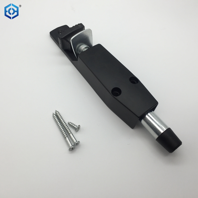 Tope de puerta reductor con resorte resistente plateado y negro