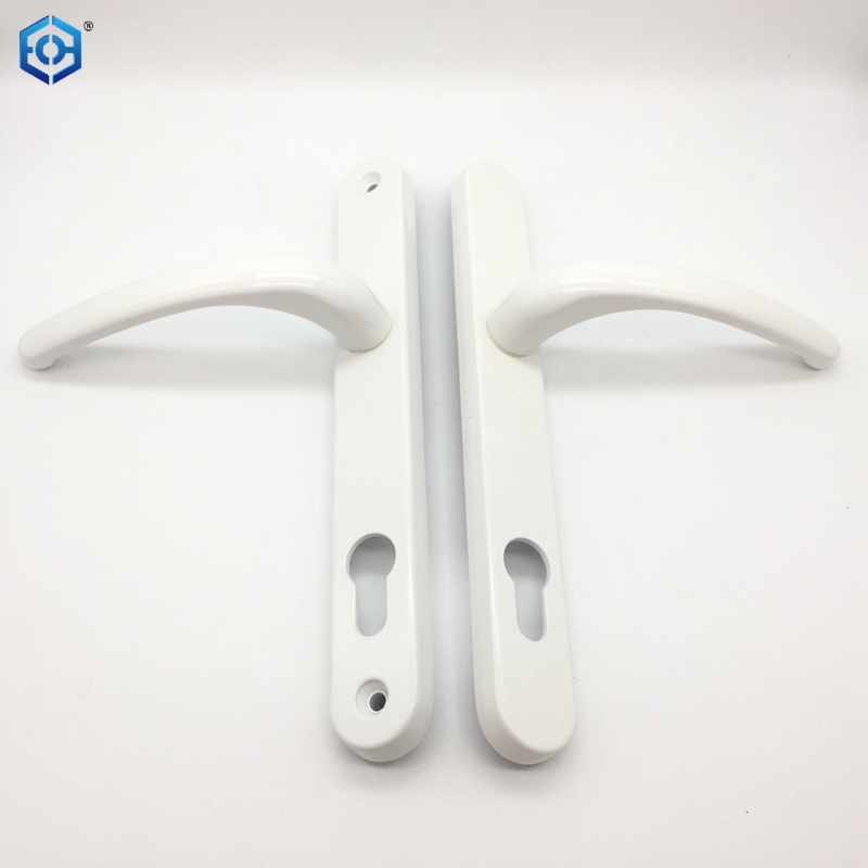 Manija de puerta plana UPVC, manija de puerta Interior negra, blanca y plateada, doble cara, 85/92mm, cerradura de puerta