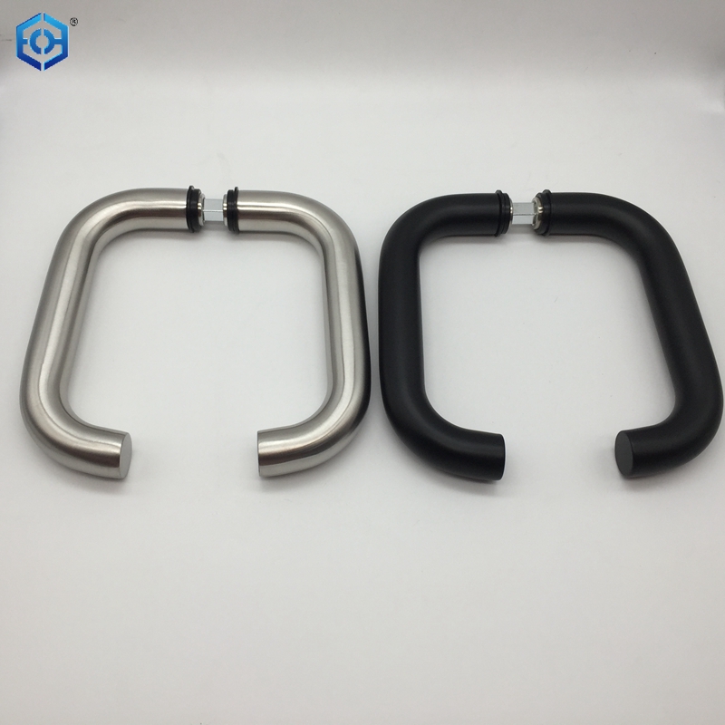Manija de puerta SSS o de acero inoxidable negro para puerta estrecha con marco de aluminio