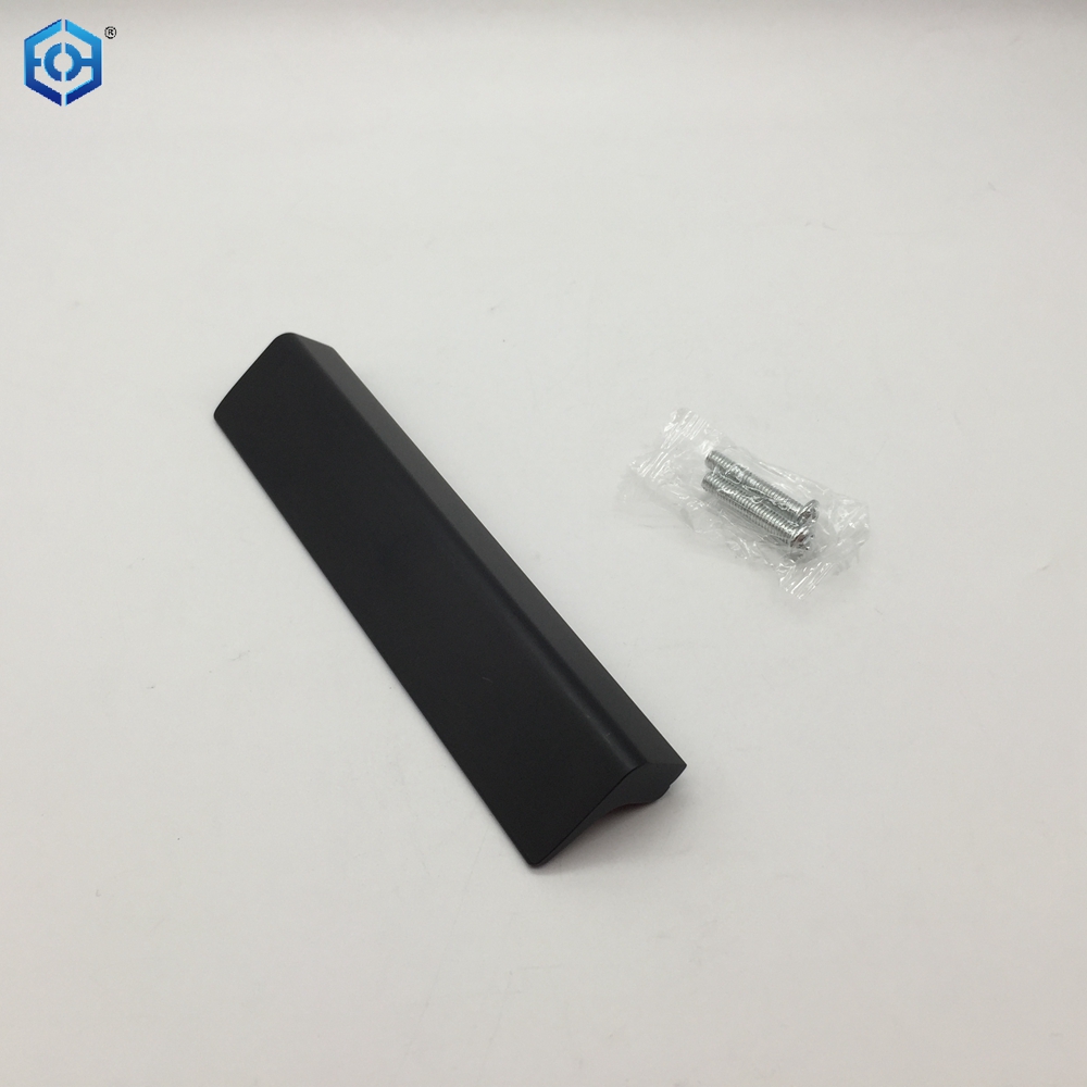 Tiradores de borde de dedo de aluminio negro, manija de perfil de cocina para muebles, cajón, armario, muebles de cocina