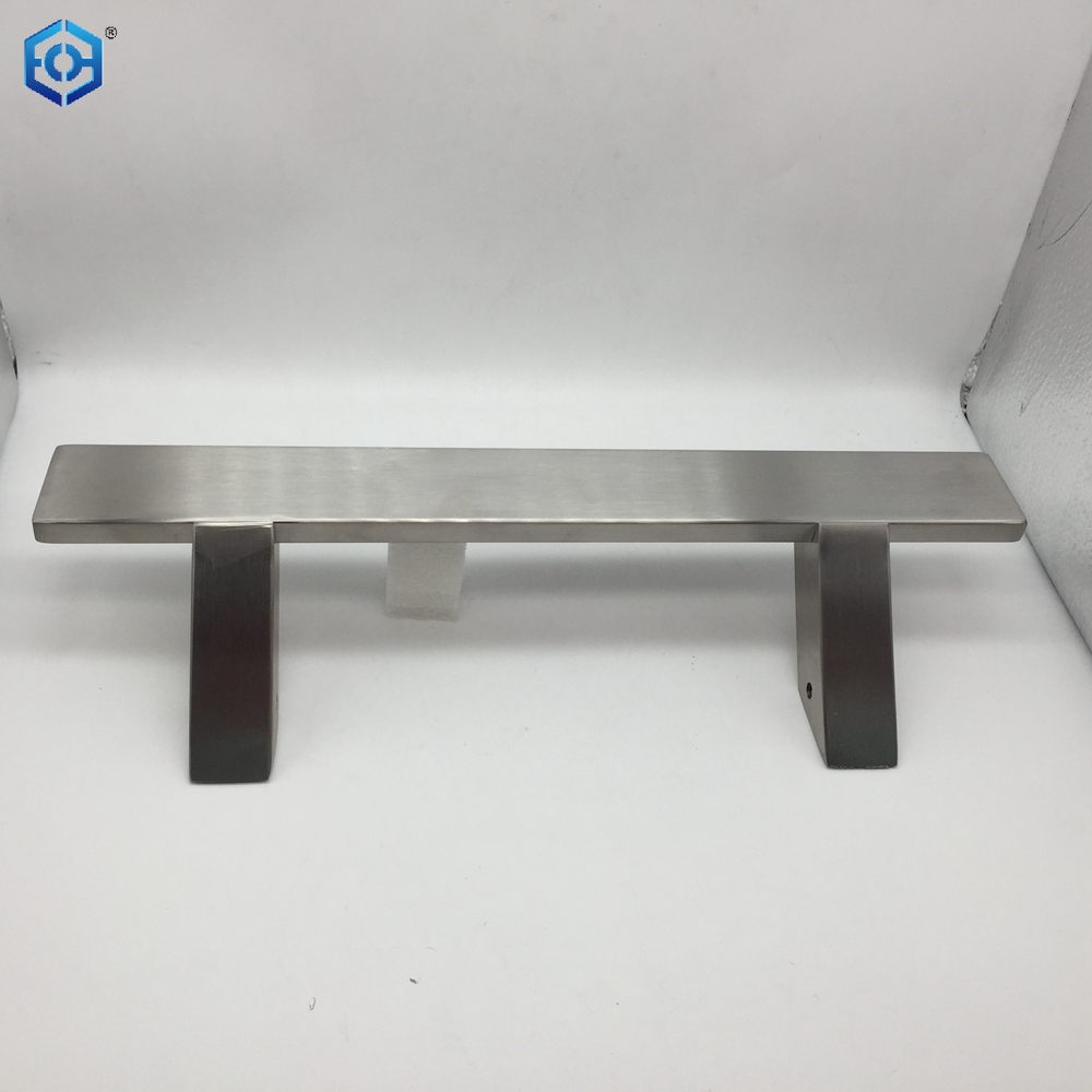 Tirador cuadrado de acero inoxidable 304, barra en T de una cara para puerta corrediza de vidrio
